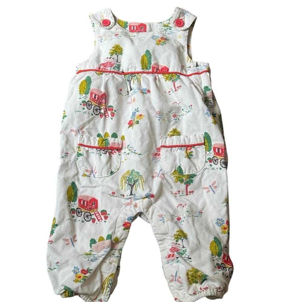 Handmade Vintage Countryside Farm Print Pinwale Corduroy Romper 18 - 24 Months